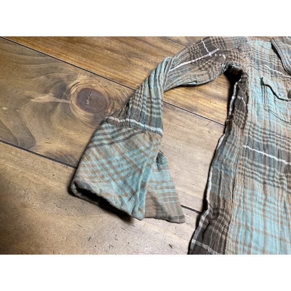 Tasha Polizzi Blouse Small Pearl Snap Button Western Shirt Flare Sleeves - Picture 5 of 11